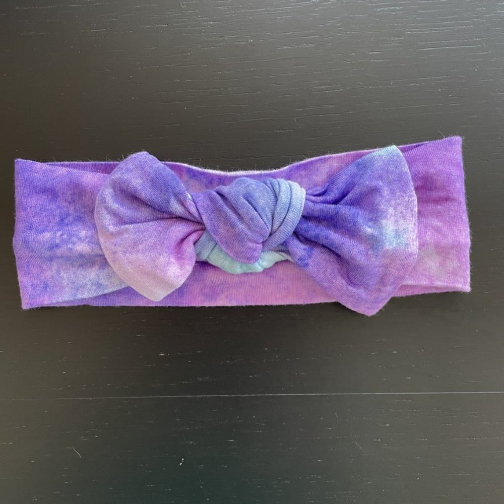 Little Sleepies Purple Watercolor Bow Headband (One Size)